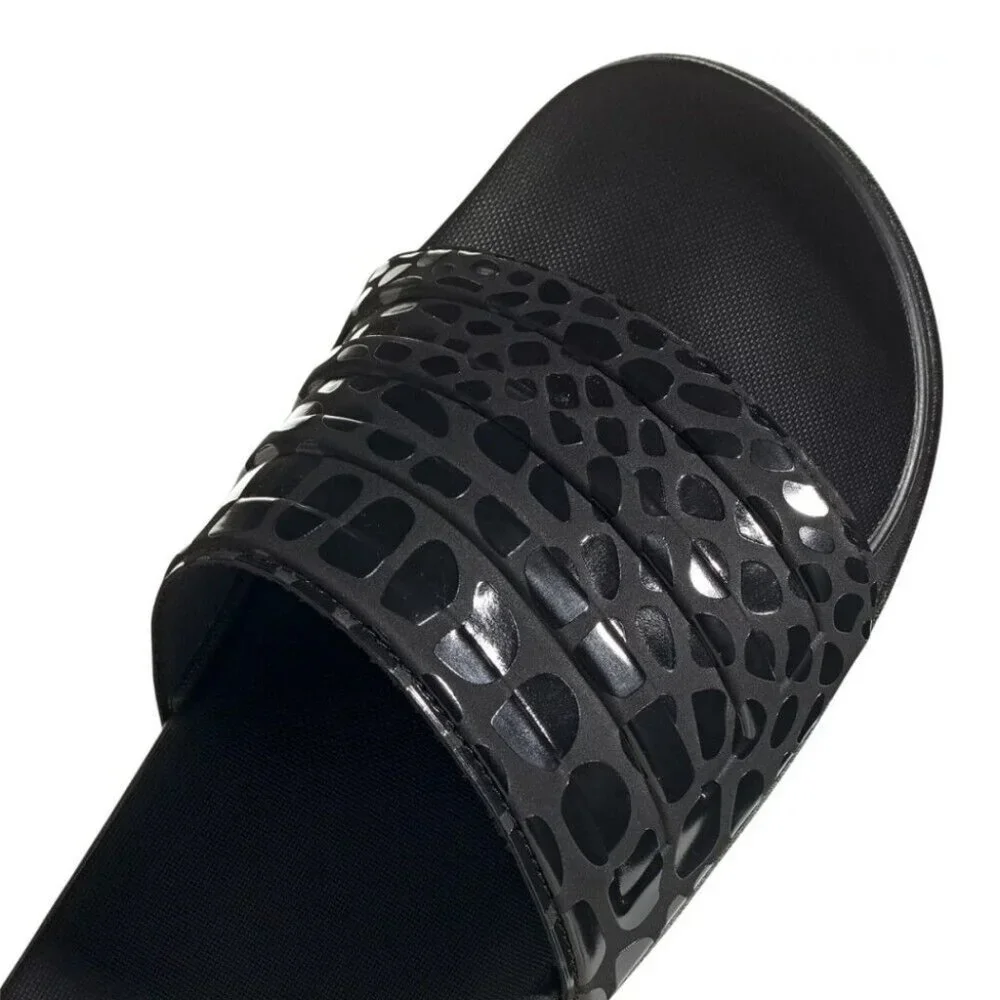 Adidas Adilette Comfort Slides Cloudfoam Sandals Black Women's Size 6 NWT - Picture 5 of 10